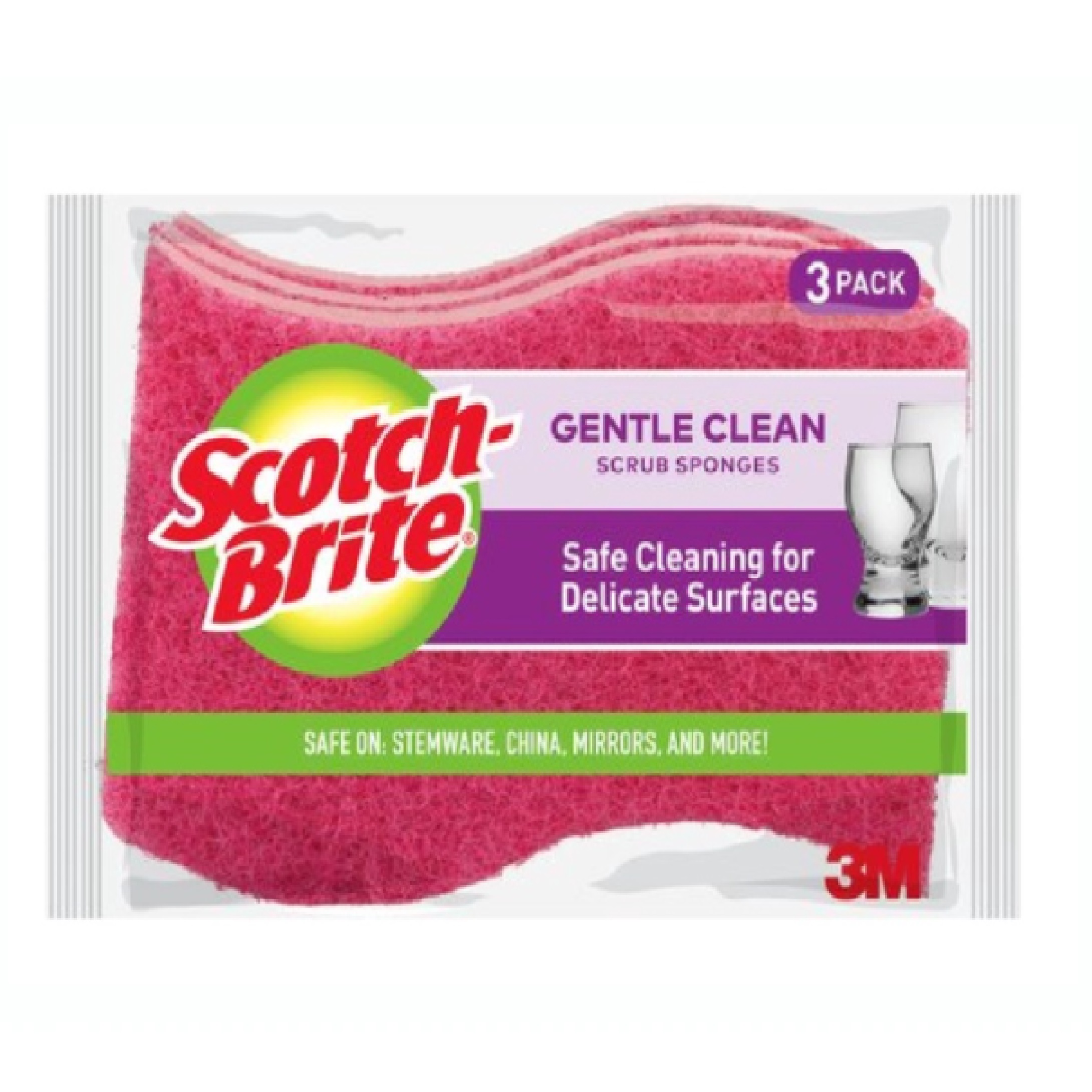 3M ScotchBrite Light Duty Scrub Sponge 3PC/Pack